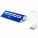 Puerto USB de diseño bicolor y elegante acabado en aluminio. Color azul