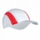 Gorra deportiva blanca y roja con cierre elástico