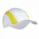 Gorra deportiva blanca y amarilla con cierre elástico