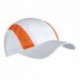 Gorra deportiva blanca y naranja con cierre elástico