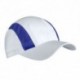 Gorra deportiva blanca y azul con cierre elástico