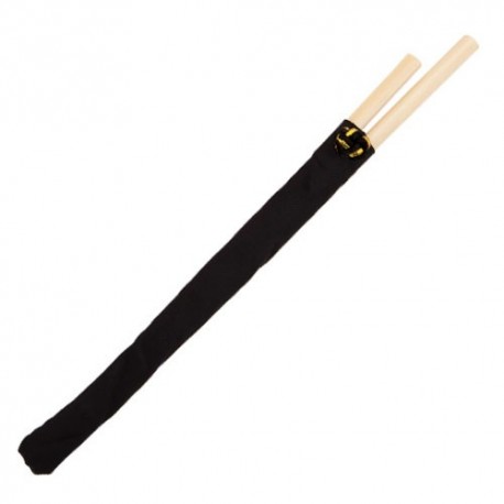 Set de palillos de bambu con funda, color negro