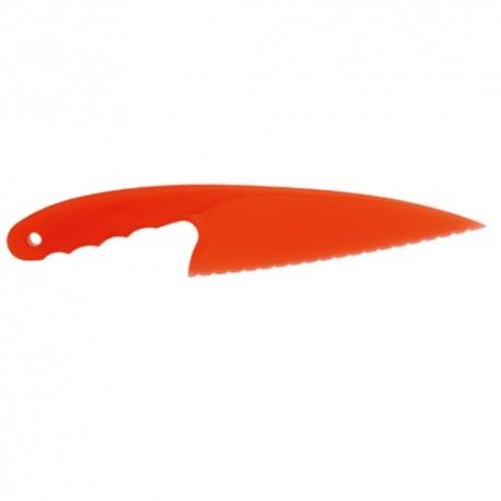 Cuchillo servidor con hoja de sierre de color rojo