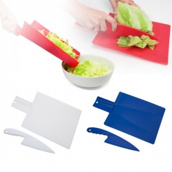 Tabla de cocina flexible y cuchillo