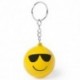Llavero emoji antiestrés de color amarillo. Gafas de sol